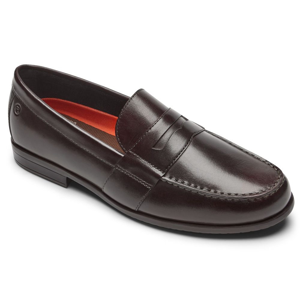 Mocassins Rockport Homem Promocoes Rockport Classic Lite 2 Penny Marrom Escuro